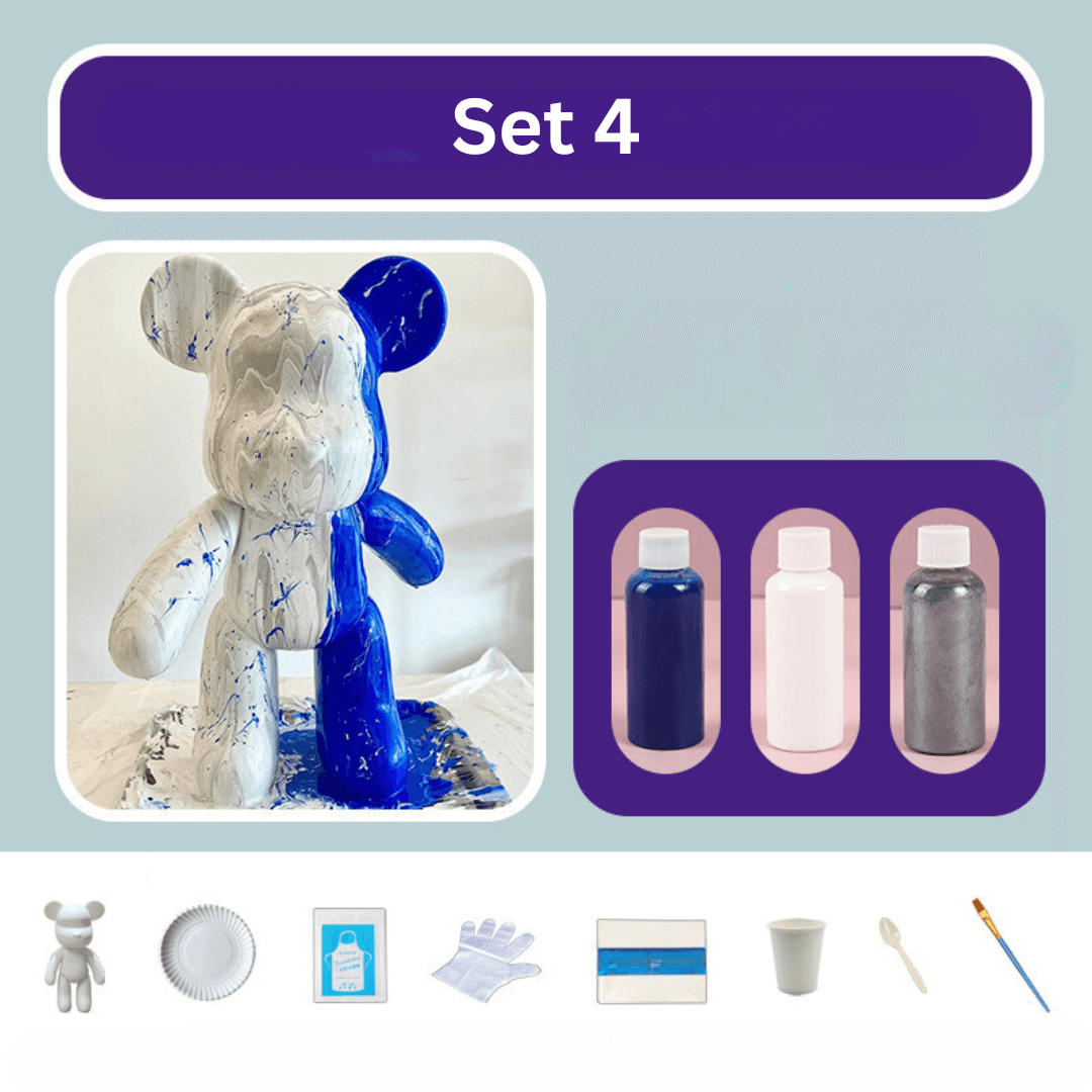 Ours décoratif peint à la main - décoration d'intérieur colorée