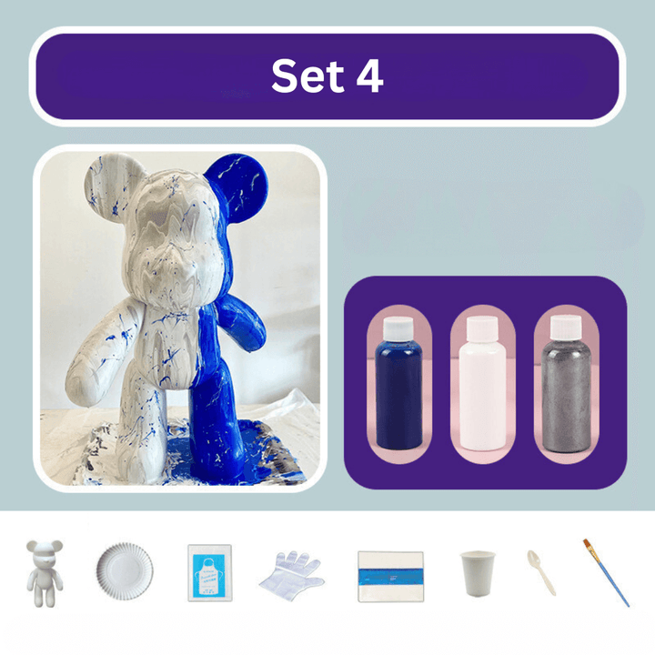 Ours décoratif peint à la main - décoration d'intérieur colorée