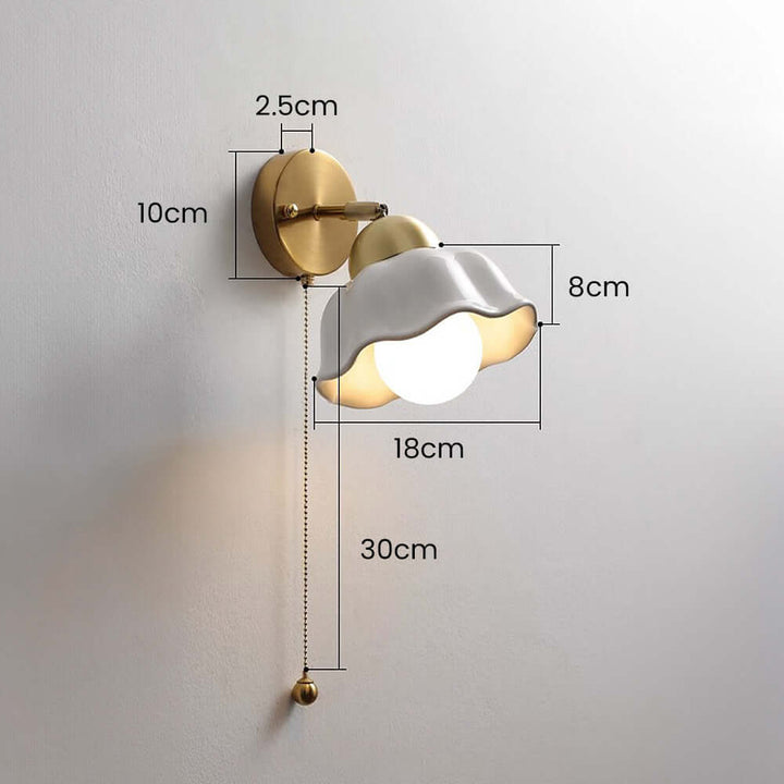 Retro Blumen Wandleuchte Weiß