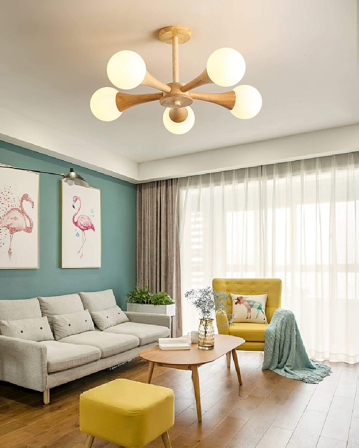 lustre en bois plafonnier