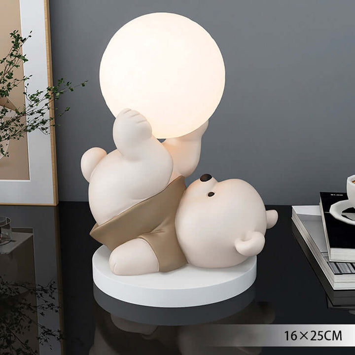 Veilleuse LED en forme d'ours en peluche et de lune