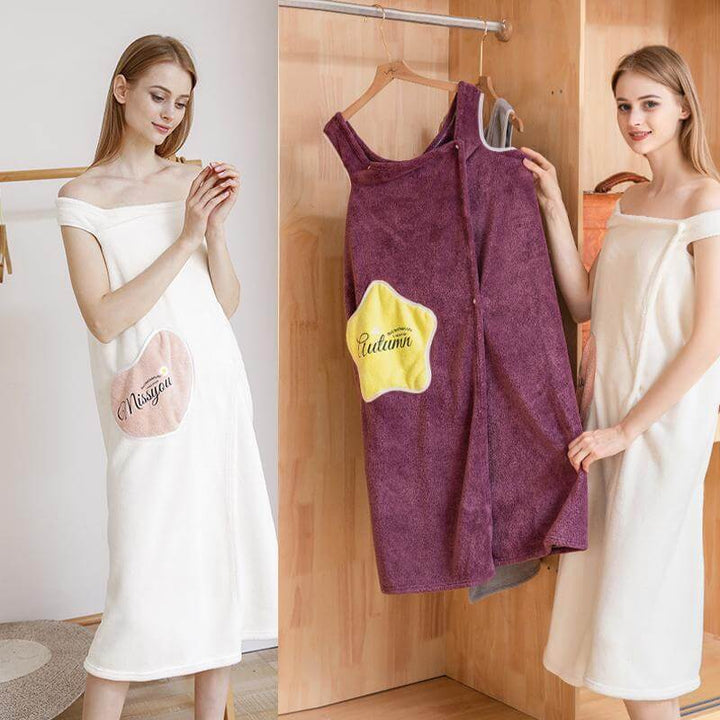 Damen Mikrofaser Bademantel Schnelltrocknend