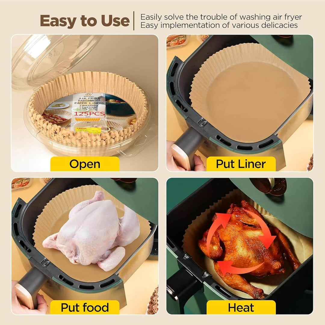 Barquettes en papier jetables pour friteuse à air, avec revêtement antiadhésif