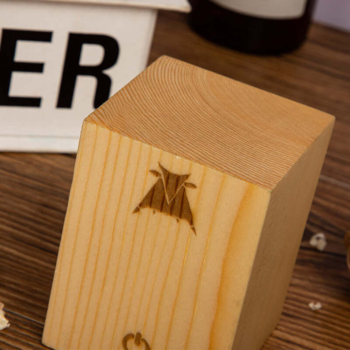 Lampe de table LED aspect bois à piles et tactile