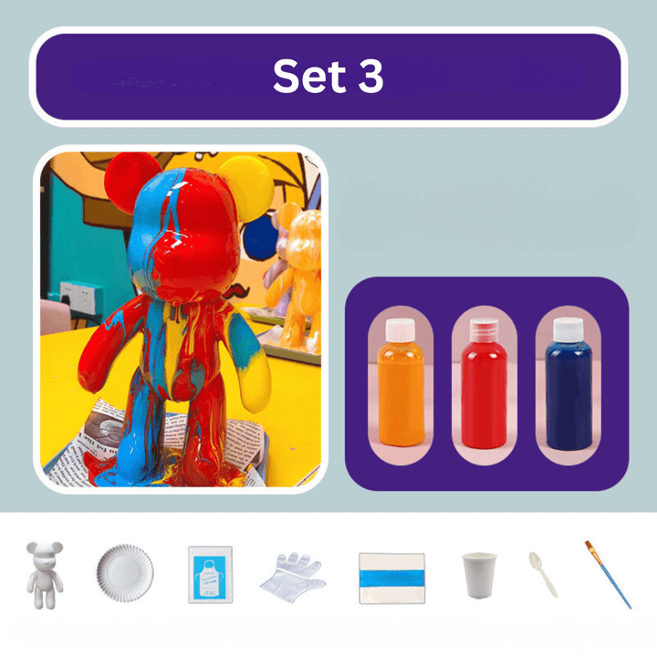 Ours décoratif peint à la main - décoration d'intérieur colorée