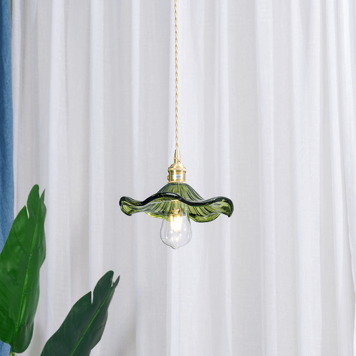 Suspension fleur en verre LED