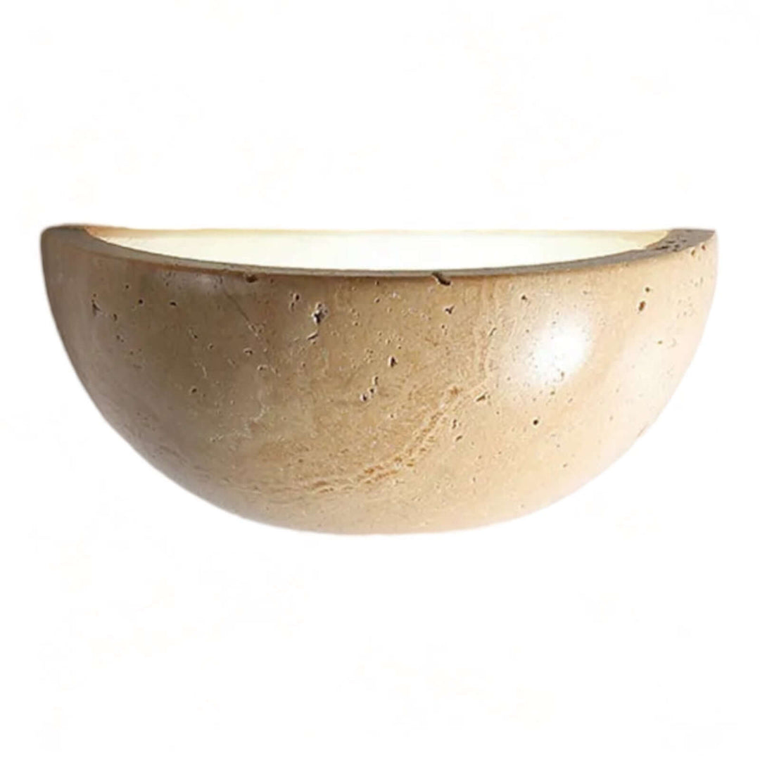 Applique murale semi-circulaire en pierre avec LED, style Wabi-Sabi