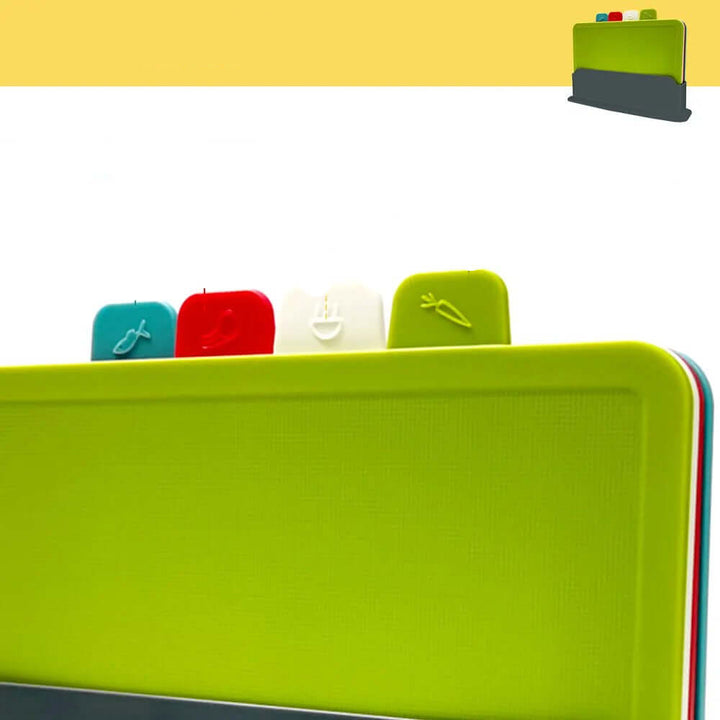 4er Schneidebrett-Set mit Halterung - Hygiene & Ordnung