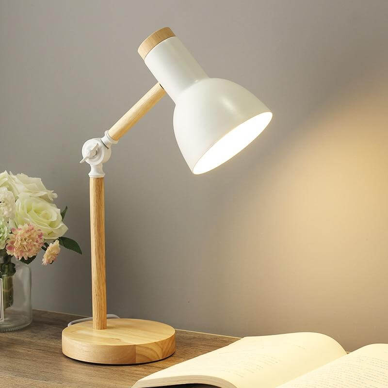 Lampe de table réglable en bois - Design scandinave