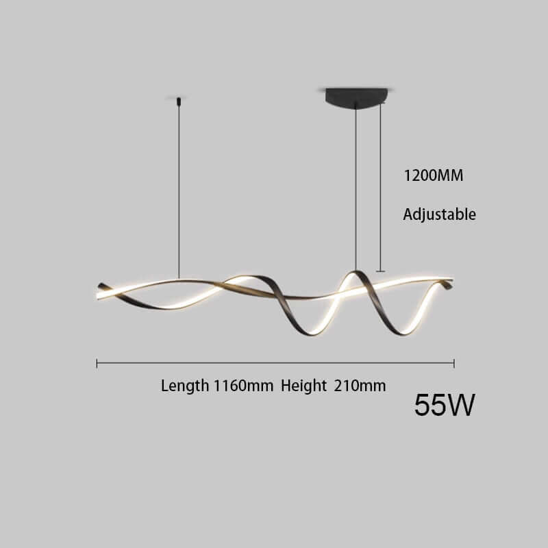 Moderner LED-Kronleuchter - Schwarz