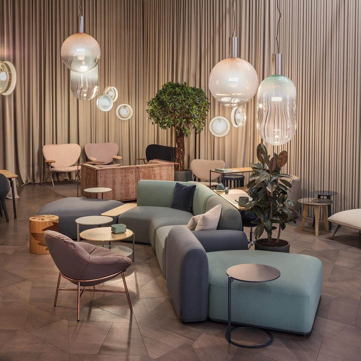 Suspension élégante en verre et métal