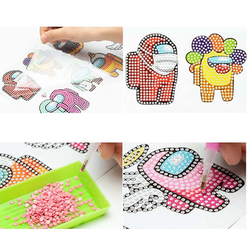 Kinder-Diamant-Sticker Set - Glitzernde Bastel-Steine