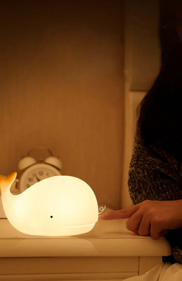 Veilleuse LED baleine, changement de couleur, tactile, chambre d'enfant