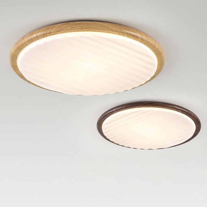 Plafonnier LED aspect bois pour chambre à coucher