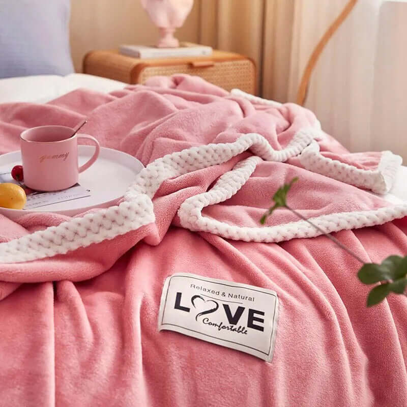 Kuschelige Rosa Flanell-Fleece-Decke
