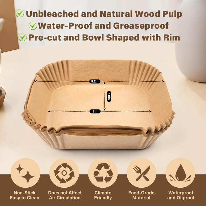 Barquettes en papier jetables pour friteuse à air, avec revêtement antiadhésif