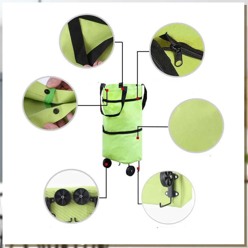 Praktische 2-in-1 Einkaufstasche mit Rollen - Faltbar