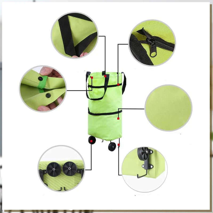 Praktische 2-in-1 Einkaufstasche mit Rollen - Faltbar