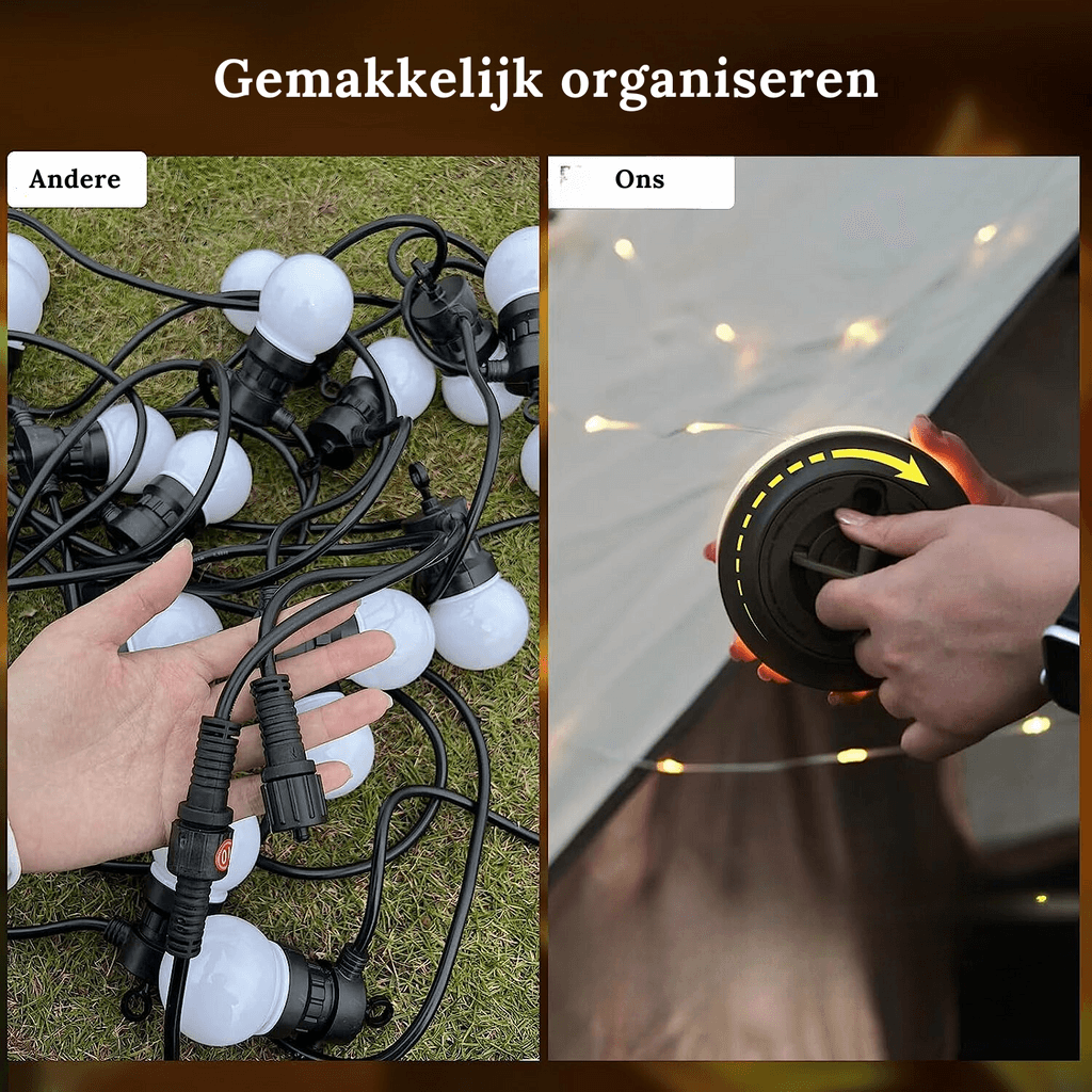 Guirlande lumineuse LED 10 m, étanche, USB, blanc chaud