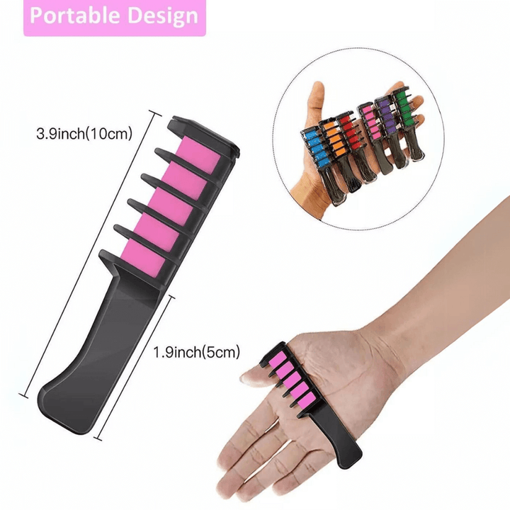 Waschbarer Haarkreide-Kamm - Temporäre Haarfarbe