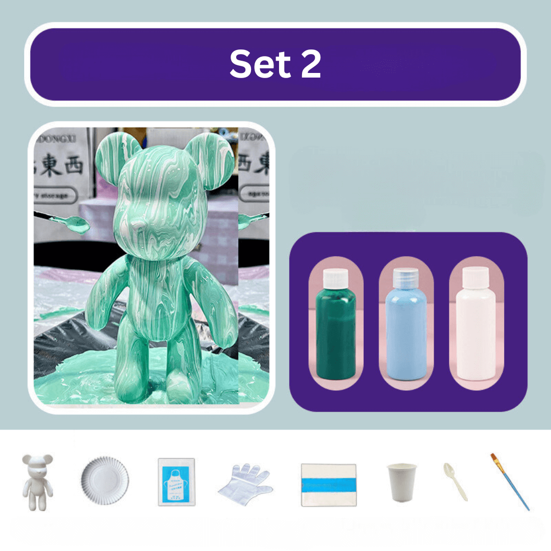 Ours décoratif peint à la main - décoration d'intérieur colorée