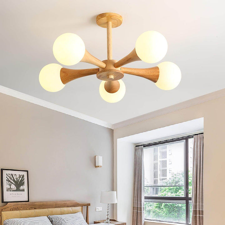 lustre en bois plafonnier