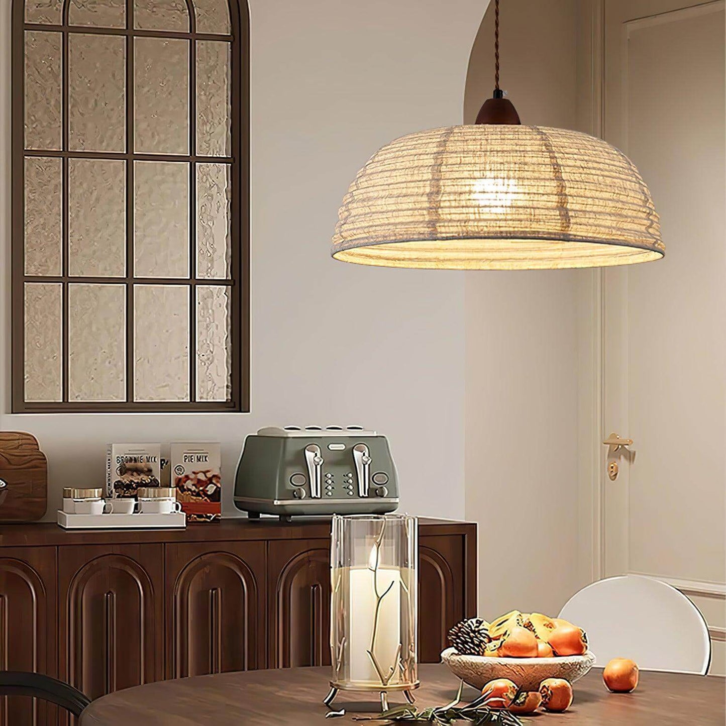Holz & Stoff Hängeleuchte