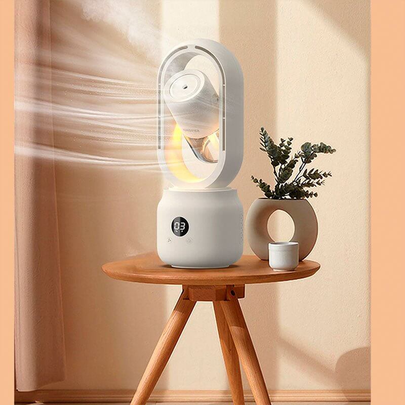 Ventilateur portable avec humidificateur et veilleuse