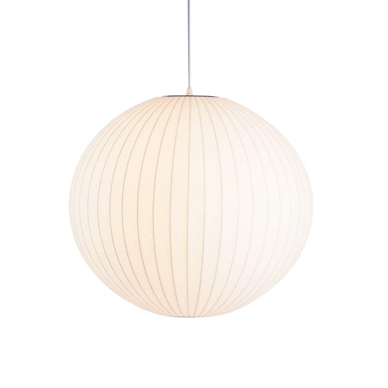 Lampe suspendue moderne blanche - soie et acier