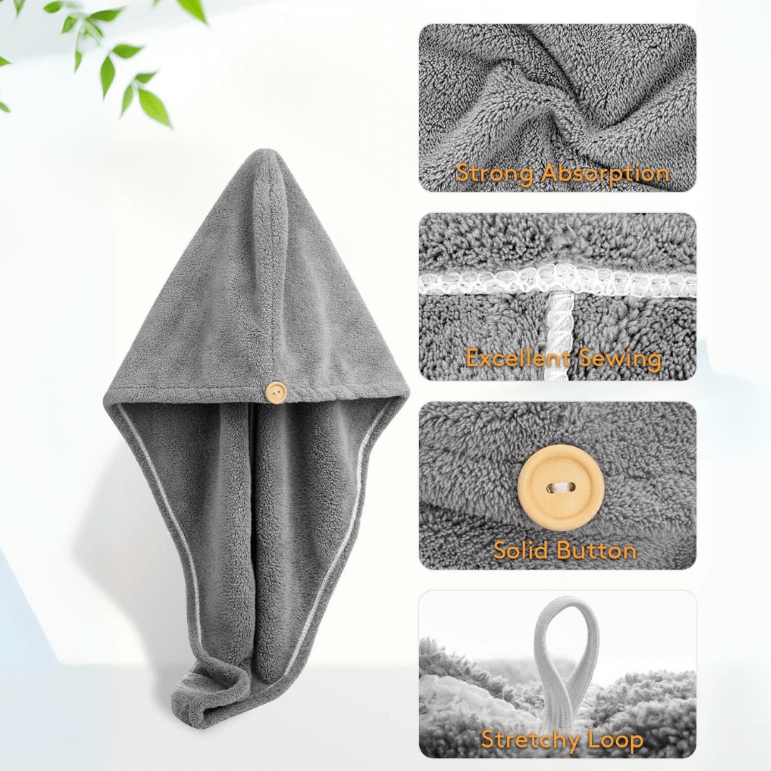 3er Pack Mikrofaser Haarhandtuch Turban mit Knoten