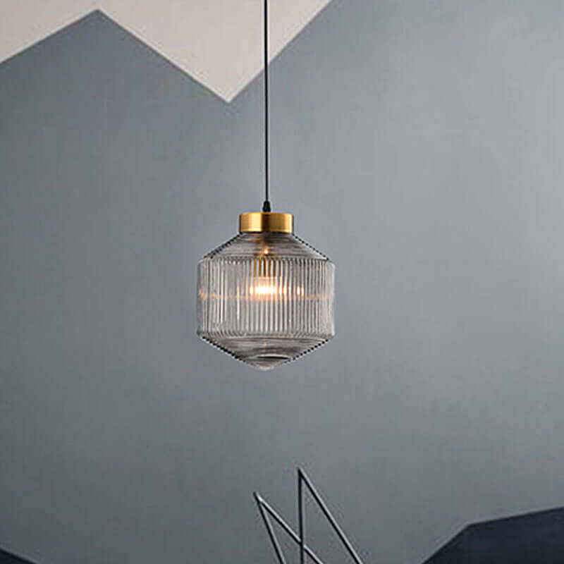 Moderne Trommel Pendelleuchte Glas 25cm