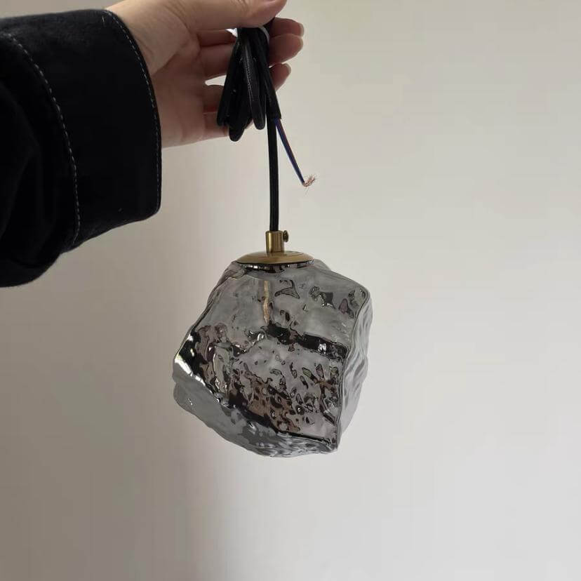 Lampe suspendue moderne en verre et cuivre