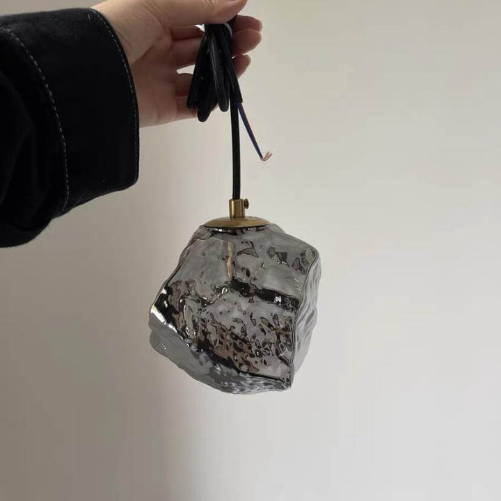 Lampe suspendue moderne en verre et cuivre