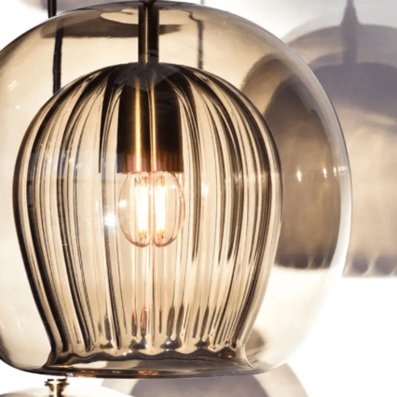 Suspension moderne, aluminium et verre, LumaLite