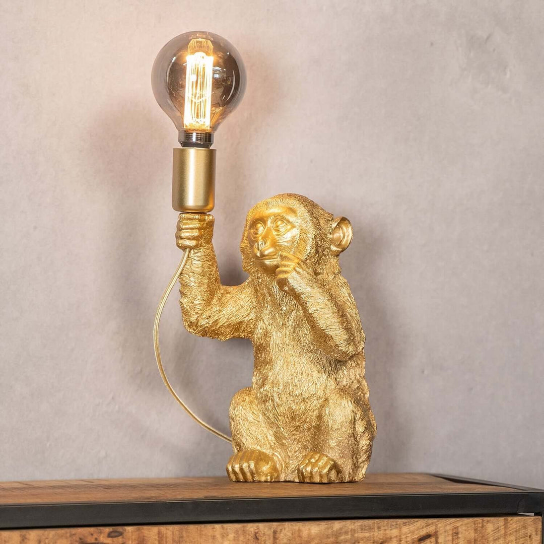 Goldene Affen Tischlampe - Luxuriöses Design