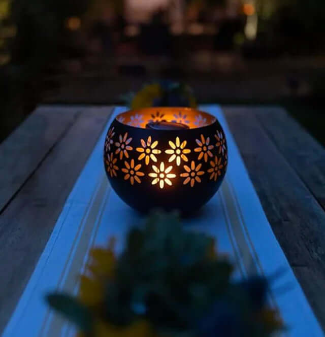 Lampe à parfum en céramique à motif floral 10 cm