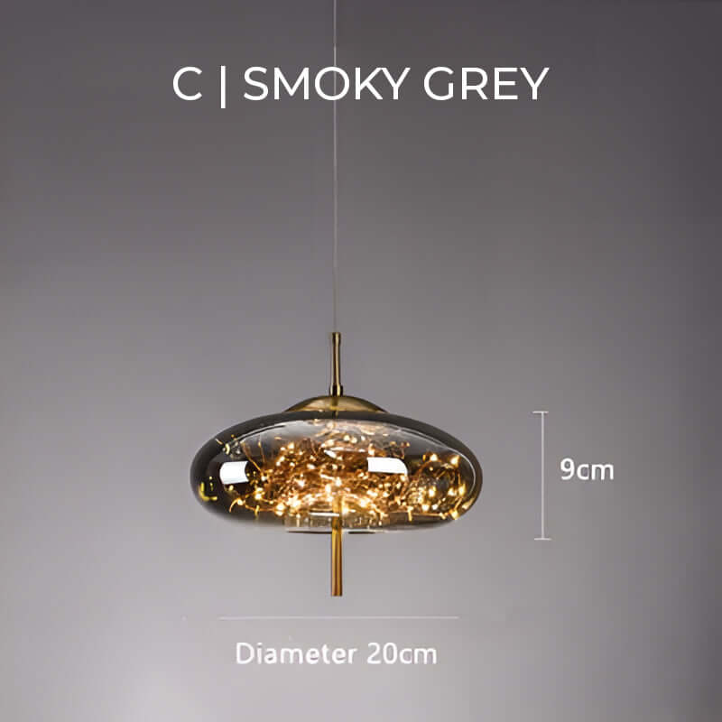Élégante suspension en verre marron