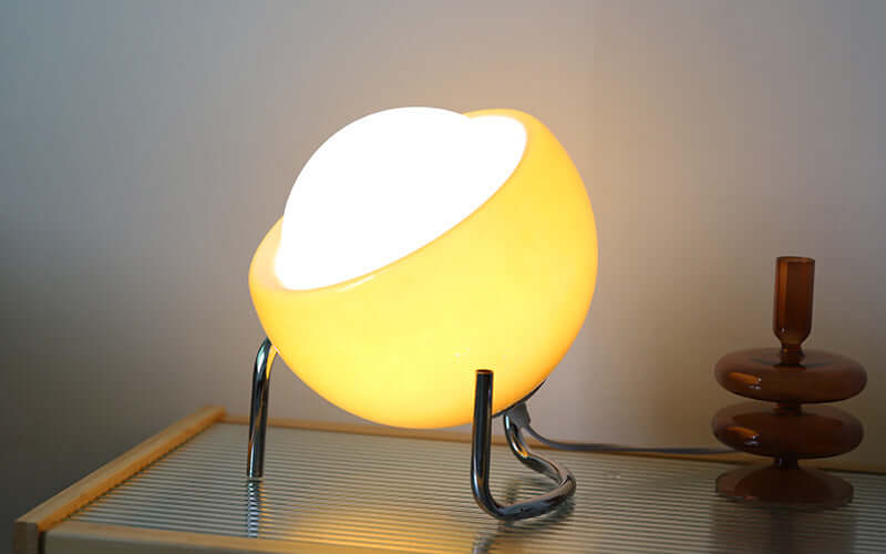 Lampe de table rétro en verre - éclairage d'ambiance