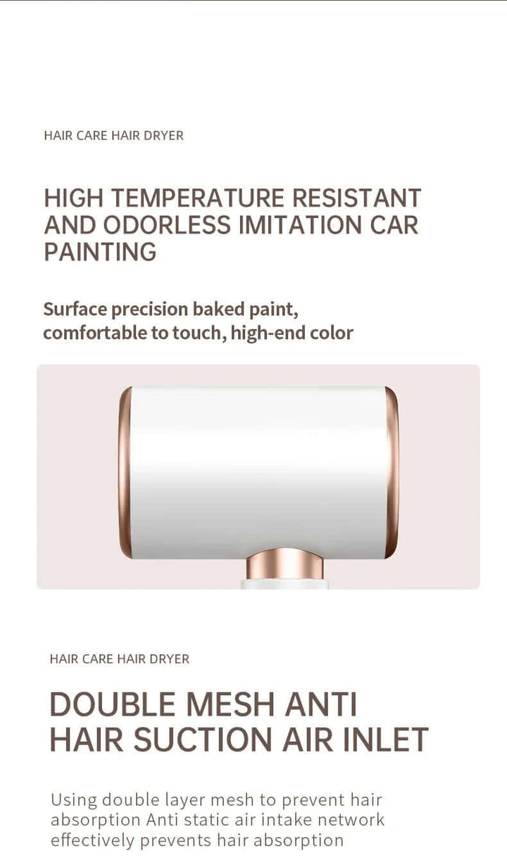 Sèche-cheveux 2400W avec technologie ionique - Séchage rapide et doux