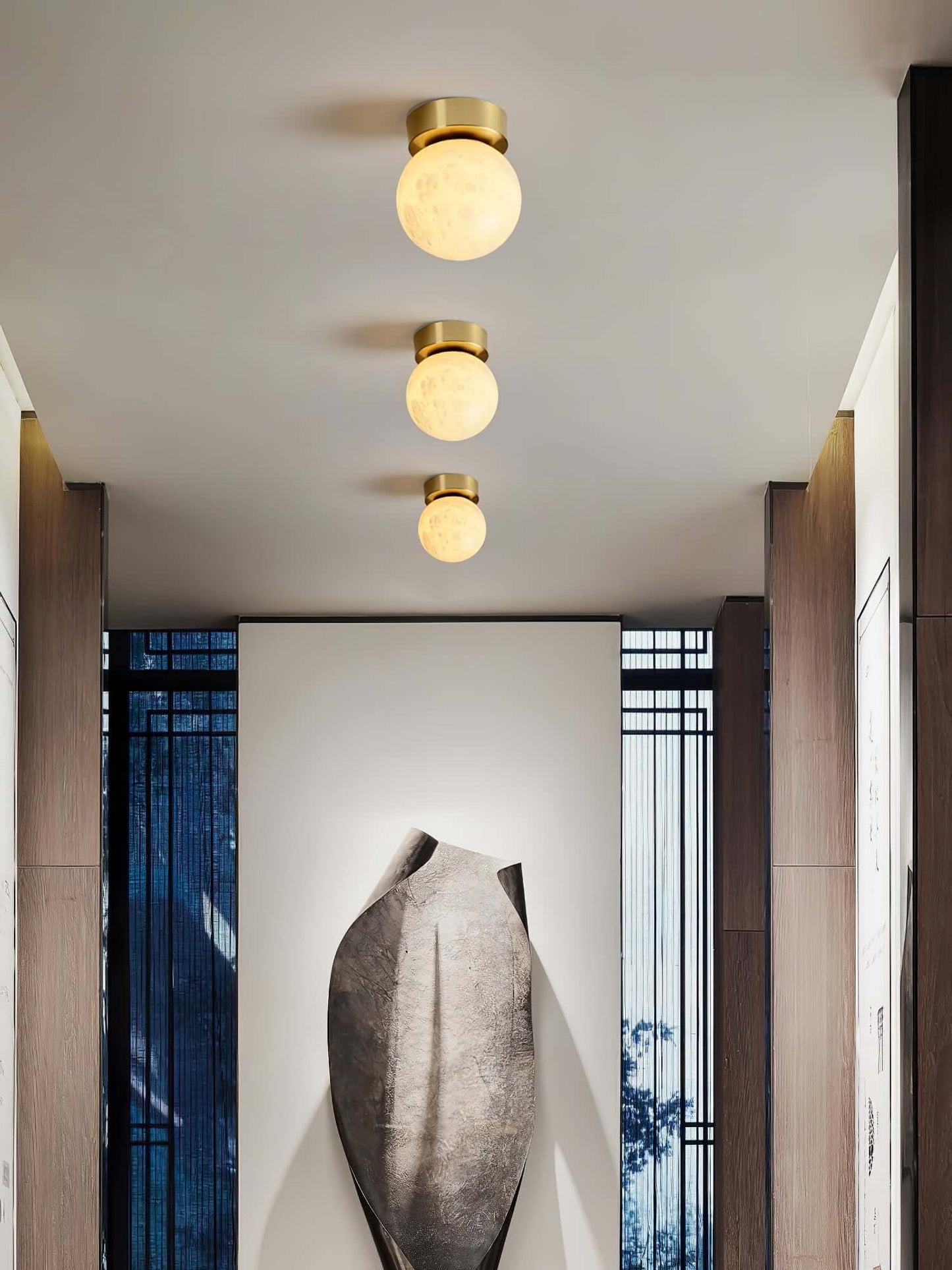 Mond Alabaster Deckenleuchte, Modern LED, 15cm