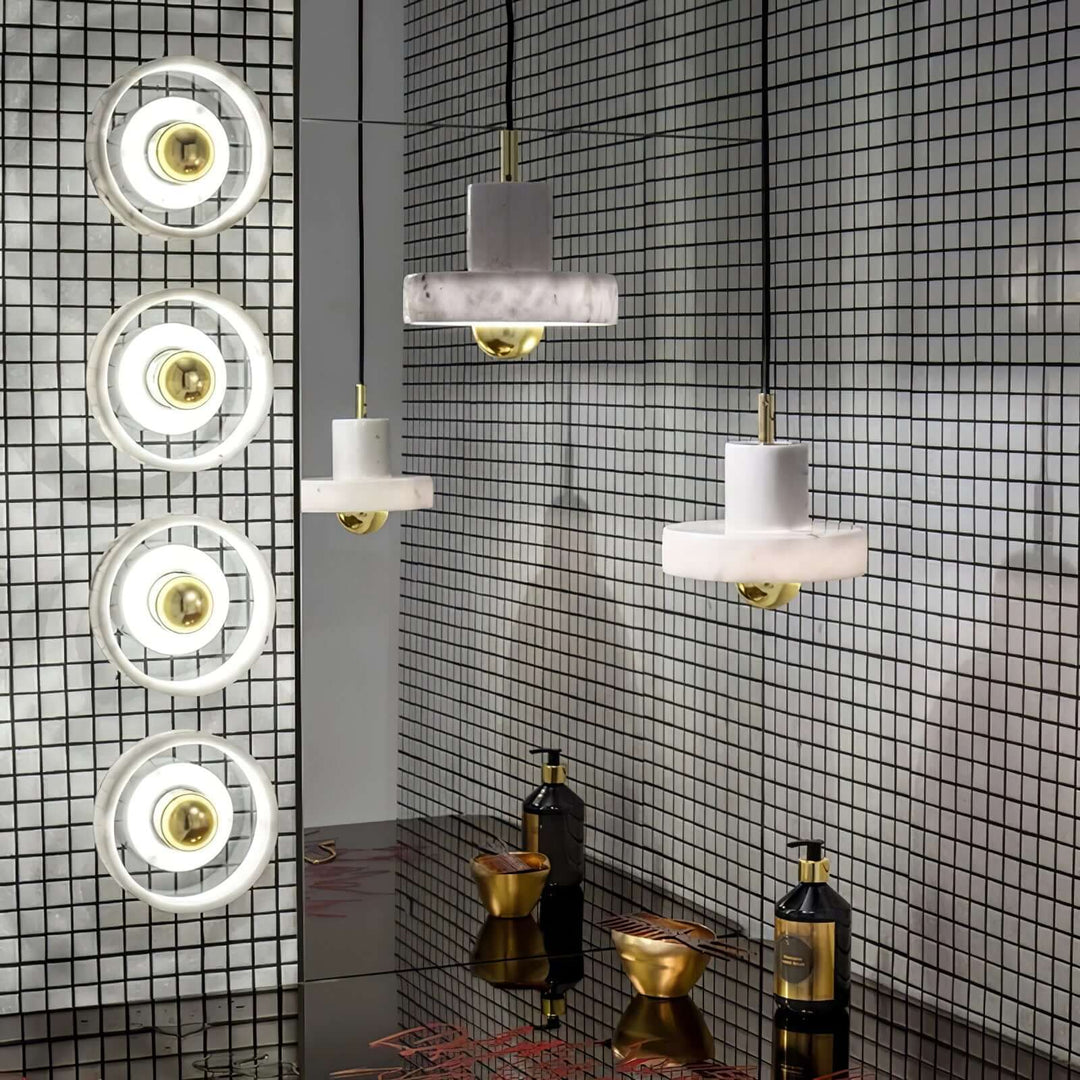 Suspension en marbre avec LED intégrée