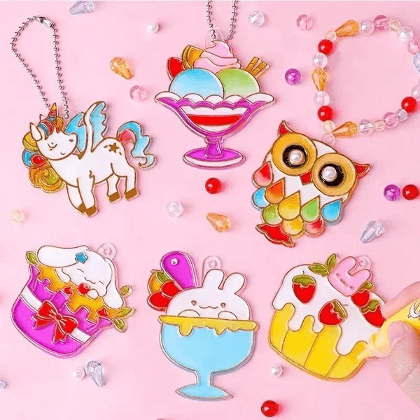 DIY Schlüsselanhänger Set - Glitzerndes Malvergnügen