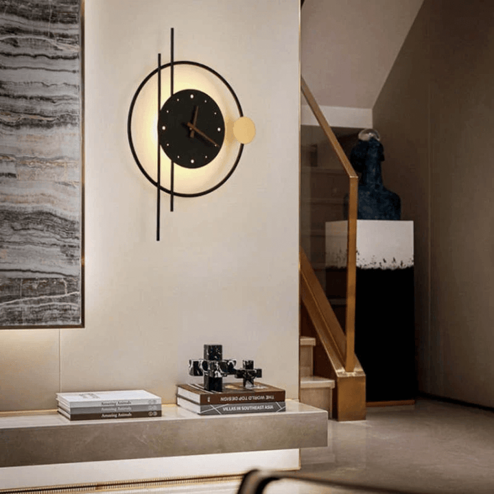 Horloge murale LED avec éclairage, design moderne