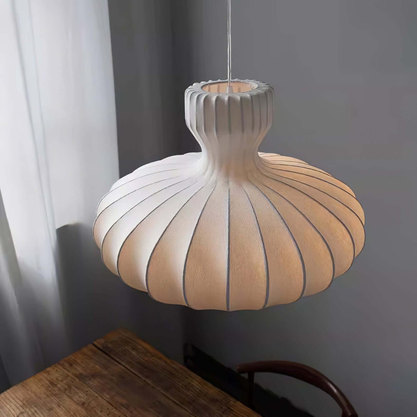 Seiden Pendelleuchte, Vintage Design, 3 Größen