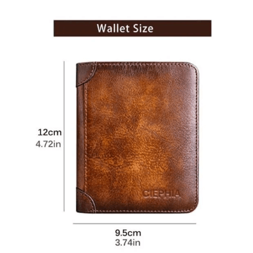 Portefeuille RFID en cuir véritable