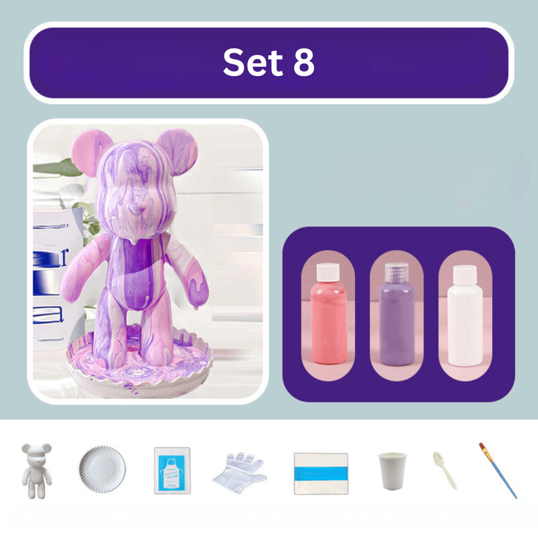 Ours décoratif peint à la main - décoration d'intérieur colorée