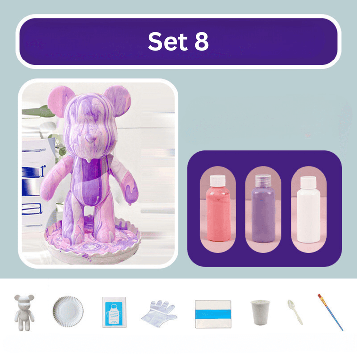 Ours décoratif peint à la main - décoration d'intérieur colorée