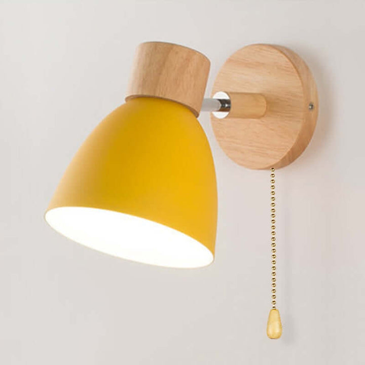 Lampe suspendue scandinave en bois avec interrupteur