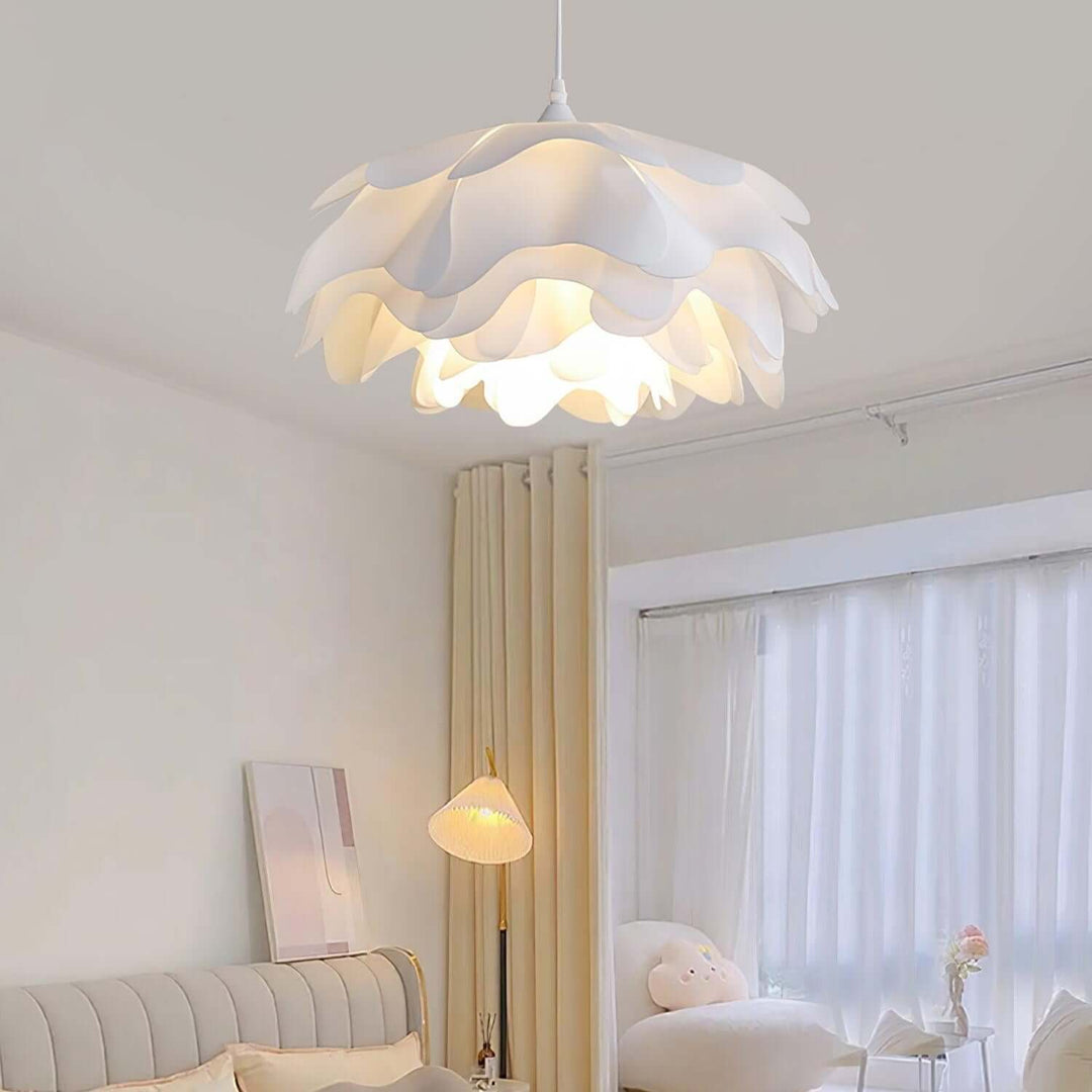 Suspension LED en forme de fleur blanche