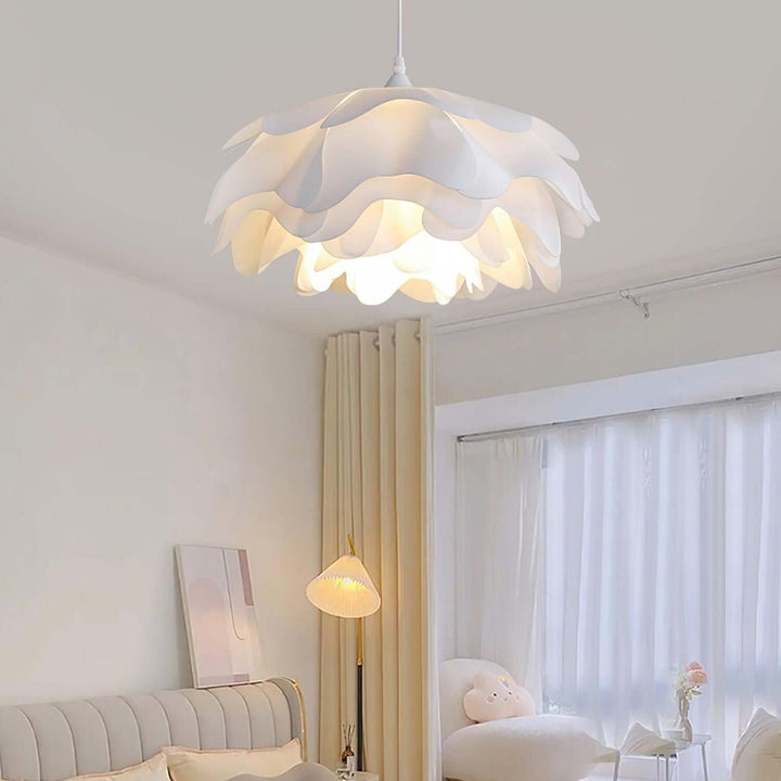 Suspension LED en forme de fleur blanche